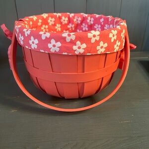 Beautiful Pink Floral Lined Decorative Basket - Easter